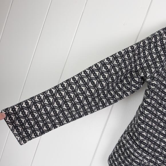 Garnet Hill Jacket Women SZ L Lambswool Tie Front Abstract Geometric Cozy Casual - Picture 2 of 10